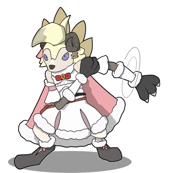 #つのまきあーと 角巻わため × ルガルガン(まよなかのすがた)  ランダムに決定したホロメン と ランダムに決定したポケモンの組み合わせ アンマッチ感が凄い
