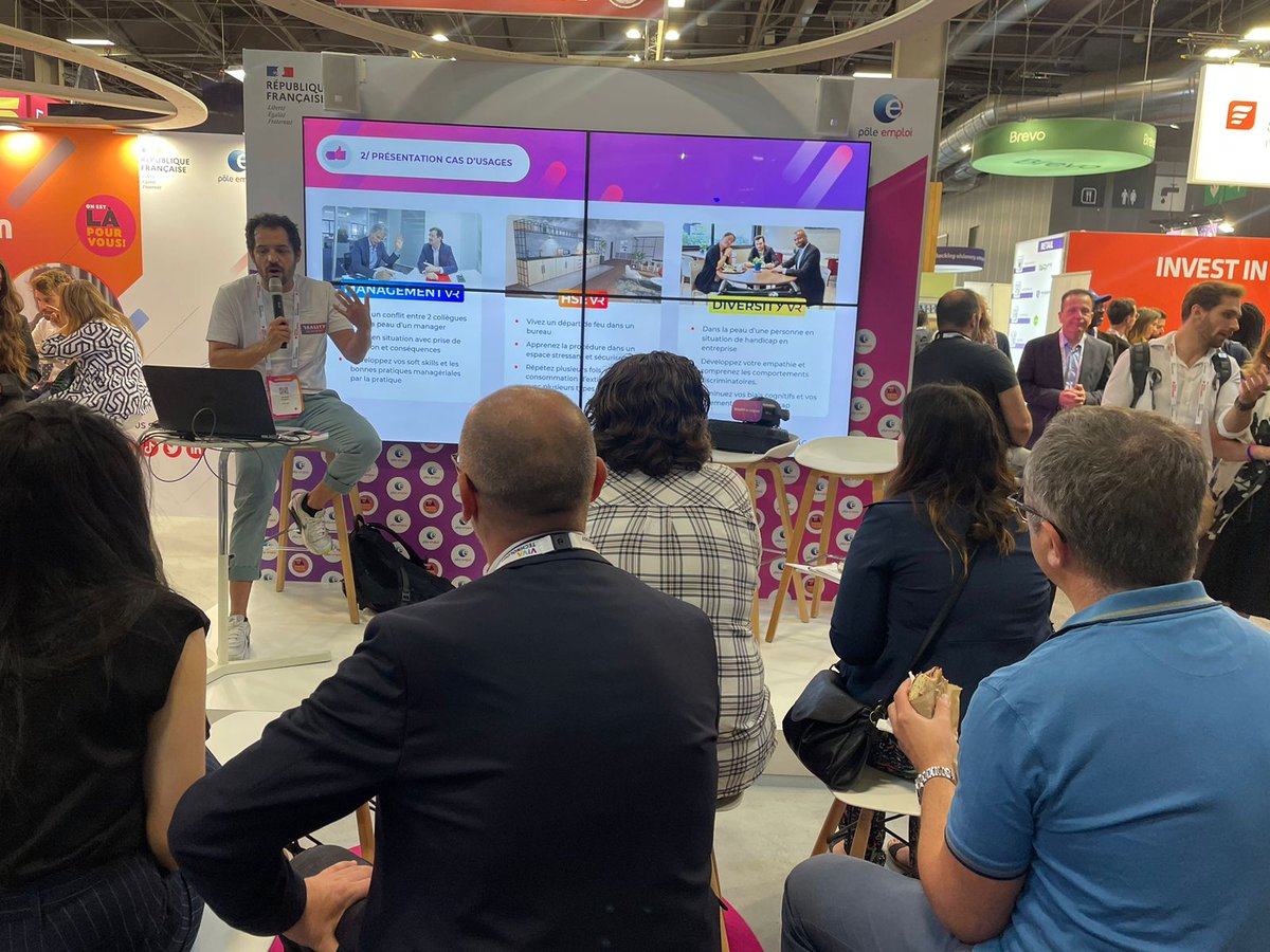 [Les Talk #AvecPôleEmploi 🗣️] 🔎 Focus sur <a href="/RealityAcademyF/">Reality Academy</a> : la réalité virtuelle au service de la #formation ! 💡

📲 Une solution pour engager et motiver les apprenants 💪
▶️ + de 100 entreprises et 8 000 apprenants accompagnés ! 🤝

#VivaTech #VivaTech2023 #VR #apprentissage