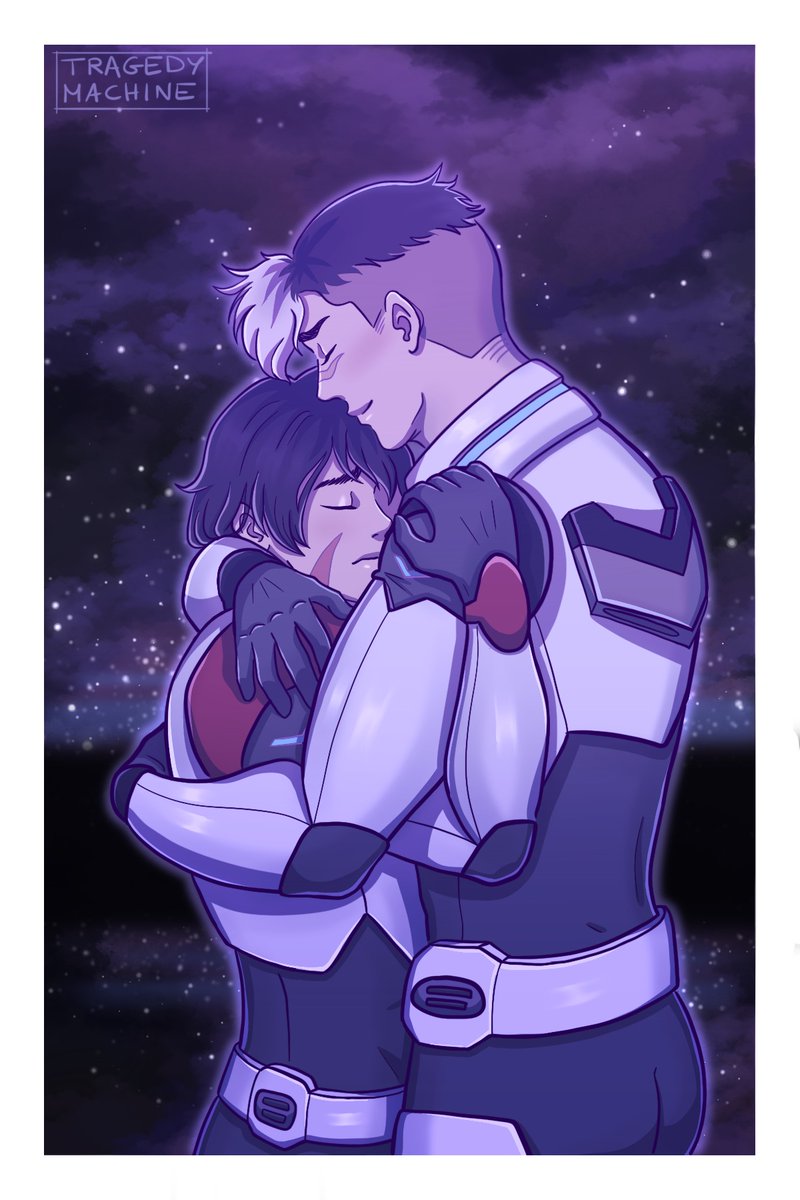 5 years ago, #Sheith fans got the amazing 'The Black Paladins' episode, bringing a multi-season arc to a close & the canon 'I love you' from Keith to Shiro. Only thing missing was a hug!
If you'd like a postcard copy of this print from @machine_tragedy, fill out the form below!