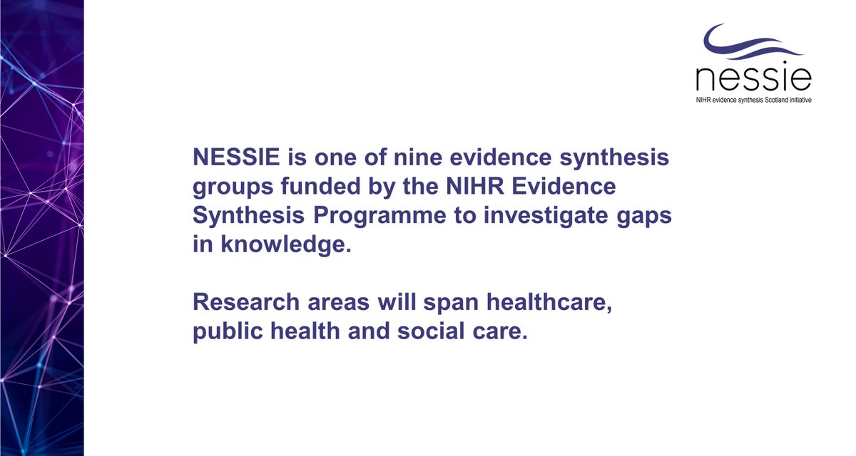 NESSIE_evid_syn's tweet photo. Announcing the launch of our new evidence synthesis group #NESSIE (NIHR Evidence Synthesis Scotland InitiativE) 
https://t.co/azYtthiwiv
#evidencesynthesis #bestevidence #evidencebased #EvidenceBasedPractice #evidencedbasedresearch #evidenceinformedpractice https://t.co/mzL99hnqMc