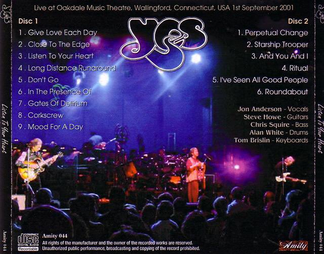 YES❗️

Live at Oakdale Theatre, Wallingford, CT, September 1 2001.

@yesofficial #JonAnderson #ChrisSquire #AlanWhite #SteveHowe #TomBrislin