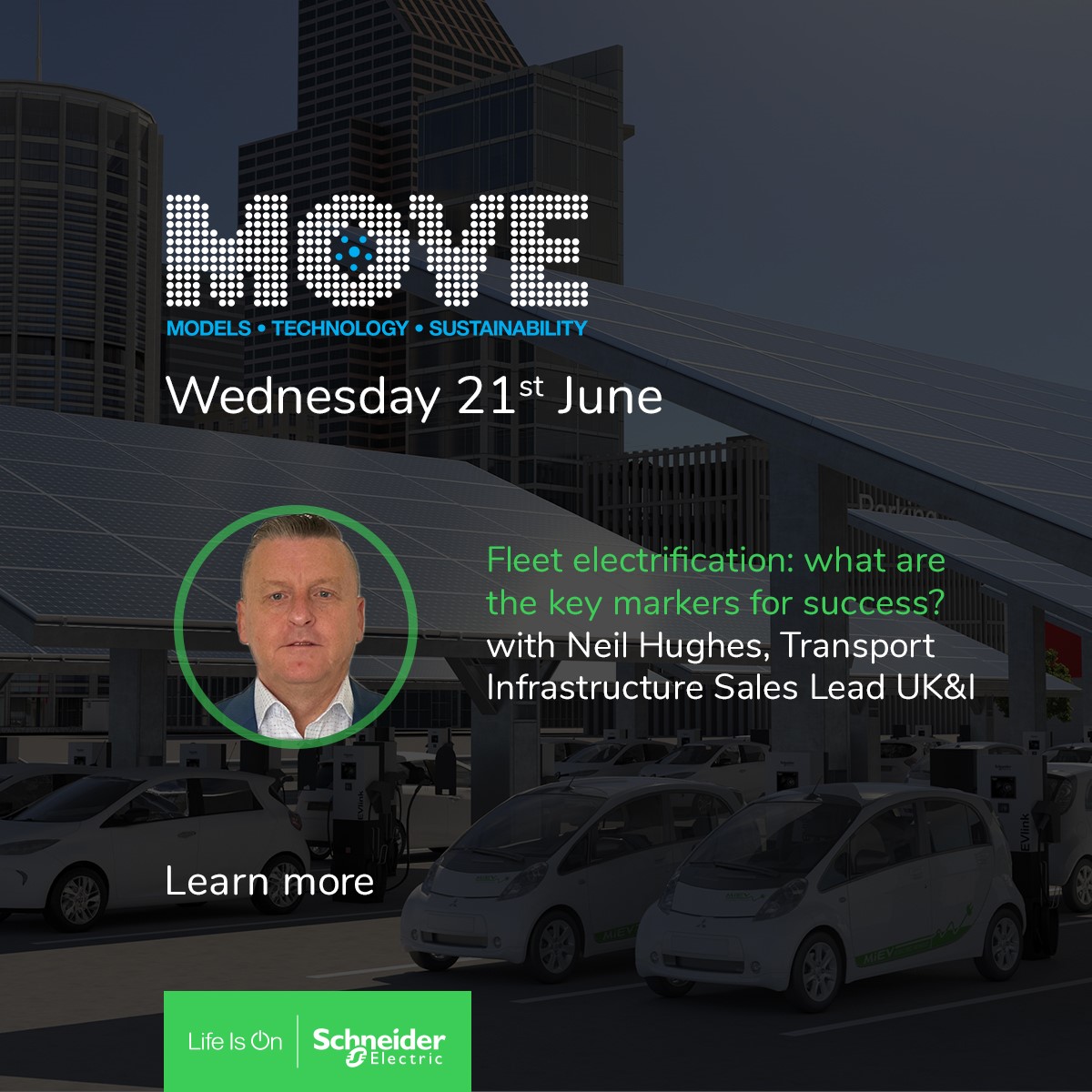SchneiderUKI's tweet photo. Come to #MOVE23 on Thursday 21st of June and listen to the panel "Fleet electrification: what are the key markers for success?" with Neil Hughes, Transport Infrastructure Sales Lead UK&amp;I.
Learn more: https://t.co/rp5d2V6eNB 
#eMobility #SchneiderElectric #Ecostruxure https://t.co/B41soAE6ND