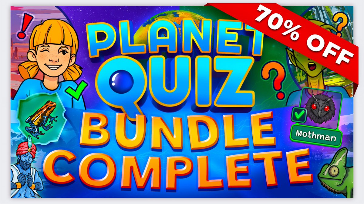 naptime_games's tweet photo. Planet Quiz: Bundle Complete is currently 70% OFF 

How well do you know our amazing world? Find out and challenge yourself or your friends in Planet Quiz.

https://t.co/eohigaMKmz https://t.co/x2WL8Yg8VD
