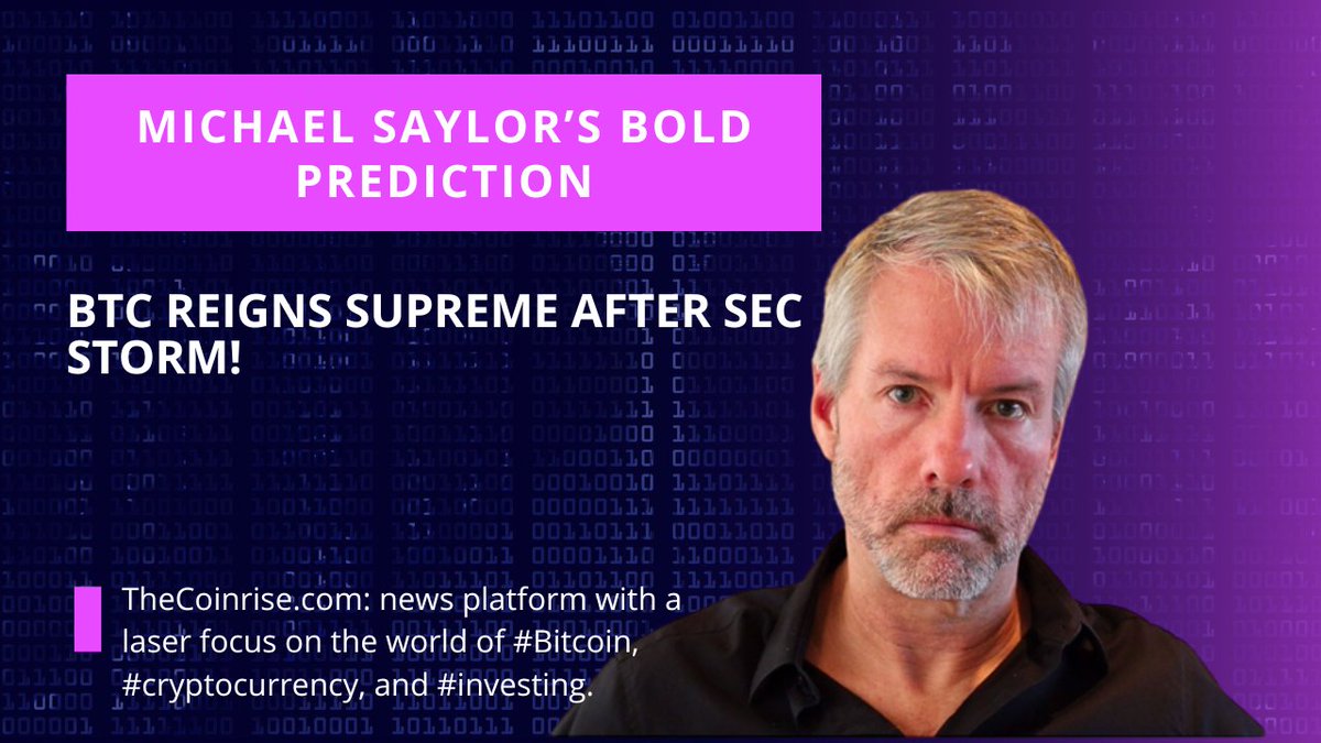 🔮🚀#MichaelSaylor predicts BTC-focused future in crypto space post-SEC lawsuits! 💼📈 The MicroStrategy CEO believes cryptocurrency exchanges will act as catalysts for a significant price surge in Bitcoin 🌐⚡️ #Bitcoin #CryptoMarket #CryptoNews

thecoinrise.com/michael-saylor…