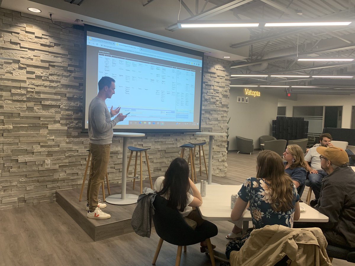 Thank you to <a href="/JustinZalewski/">Justin Zalewski</a> for sharing his expertise on how product designers can benefit from a service design mindset - and to Vaco and <a href="/troydwoolery/">Troy Woolery</a> for hosting our June event. It was great seeing everyone! #IxDA