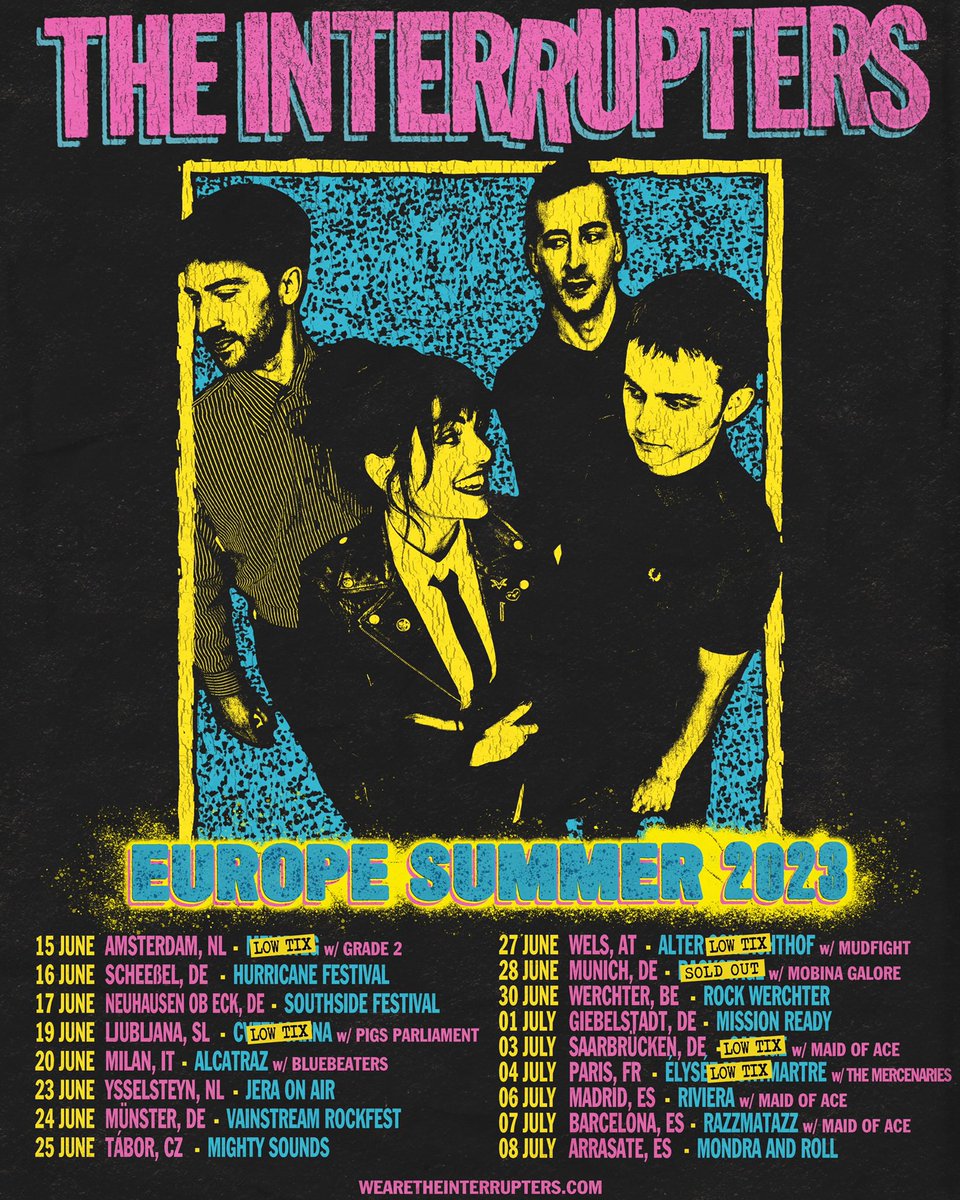 Europe tour starts today!!! Excited for this little run of headliners and festival dates! Let’s go!!! 🥳 #theinterrupters 

📸: Rich Russo