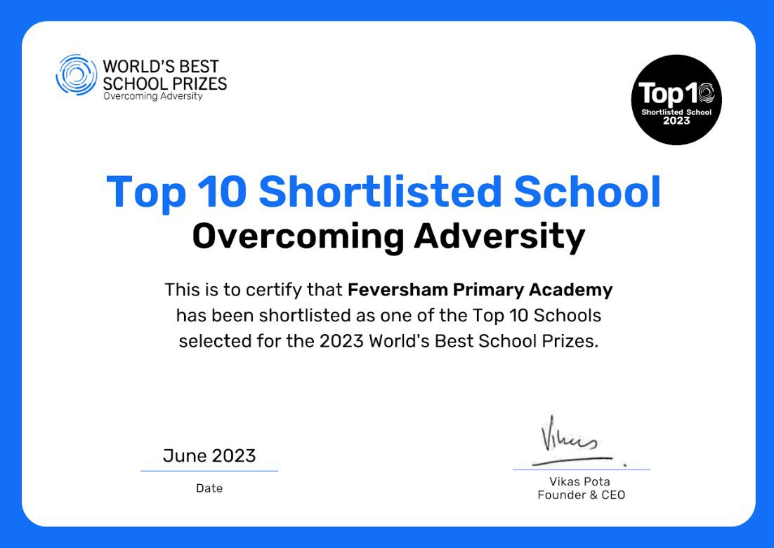 We are delighted to announce that we have been top 10 shortlisted for the World's @BestSchoolPrize. 🏆

@AETAcademies @artsonthemoveco @yorkshirepost @Bradford_TandA @CNicholson_Edu @Claire_Heald @vianclark @ABCDoes @Lea_Forest_HT #StrongSchools #BestSchoolsPrize
