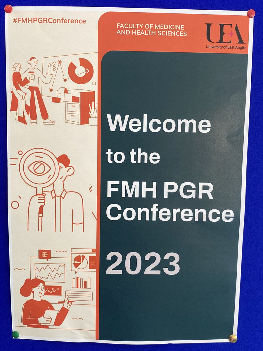 #FMHPGRconference tweets to continue this afternoon following a well deserved lunch break for all our presenters at the @UEA_Health @UeaMed @uniofeastanglia Faculty of Medicine and Health Sciences PGR Conference! #PGR #PhD #phdlife #research