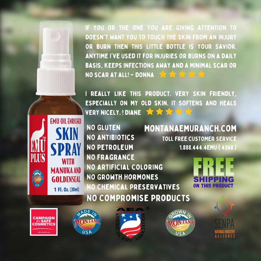 RanchEmu's tweet photo. This little bottle is versatile and great for cuts, scrapes, and even bug bites! Don't leave home without it! Summer life just got a whole lot easier, naturally! 

https://t.co/YxwPFgLktb

#montanaemuranch #emutrients #emuplus #EMUgency #emuoil #emu #emus #skin #skintreatment https://t.co/D7Vr5RMi4d