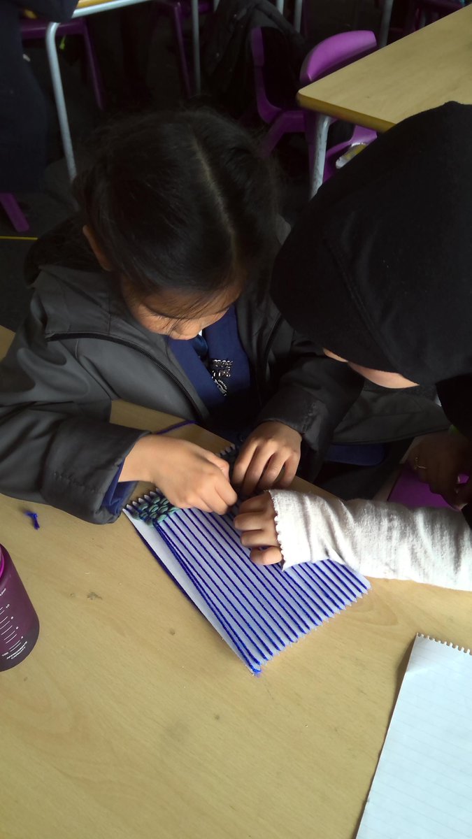 WHGSPrimary's tweet photo. #WHGS_YAC had one last session on textiles before the half term. We looked at evidence for weaving across different times and cultures, and how excited archaeologists get to find archaeological evidence of fabrics and textiles due to the tricky nature of preservation. @YAC_CBA https://t.co/T2jl2IUWkn