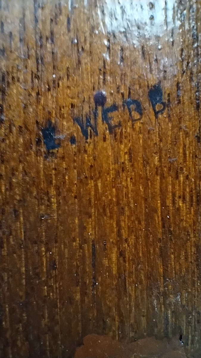 TeakSawdust's tweet photo. Great Northern Railway, invalid saloon built 1909 Doncaster No.3087 (Later 43087). Chargehand coach builder's name stamp above the bottom hinge on No.1 door pillar. Anyone have an E.Webb carriage builder from Doncaster in their family tree? @LNERCA https://t.co/GSlwtvsEAF