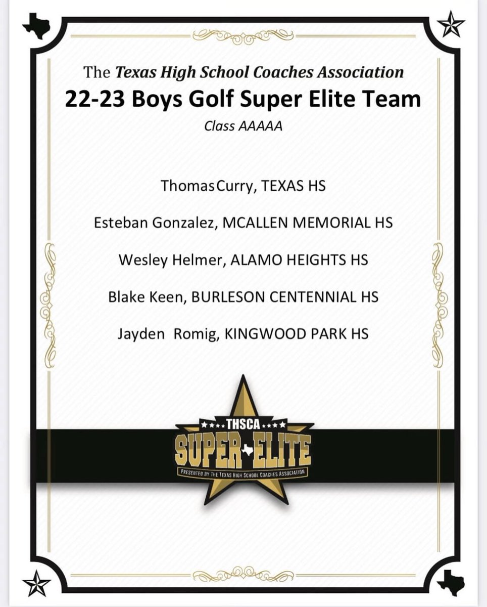 Congrats to one of our valley golfers for making the  super elite golf team, Esteban Gonzalez.