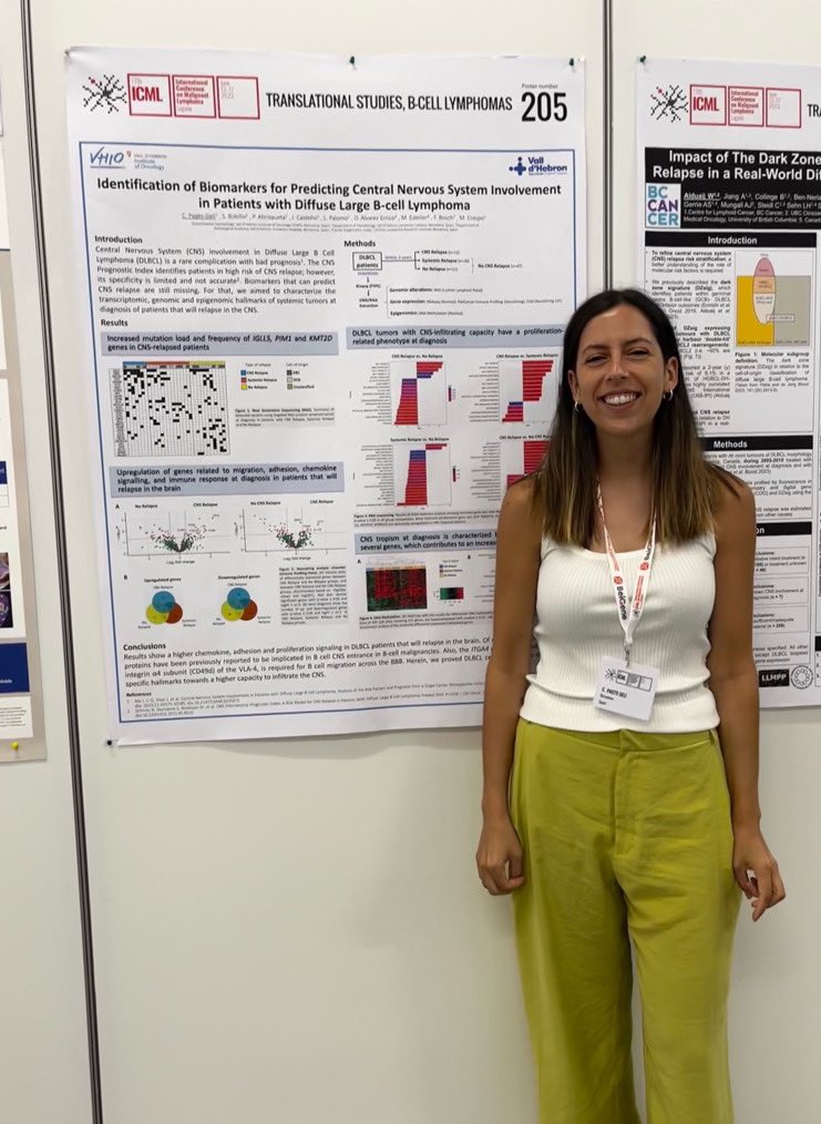 Happy to present our last results on primary and secondary CNS lymphoma at #17ICML in Lugano.

Huge thanks to @MartaCrespoHEM and the Experimental Hematology team at @VHIO @Hemato_Vhebron. Also, to the @icmlugano committee for supporting our work.

#ICML2023 #PCNSL #SCNSL