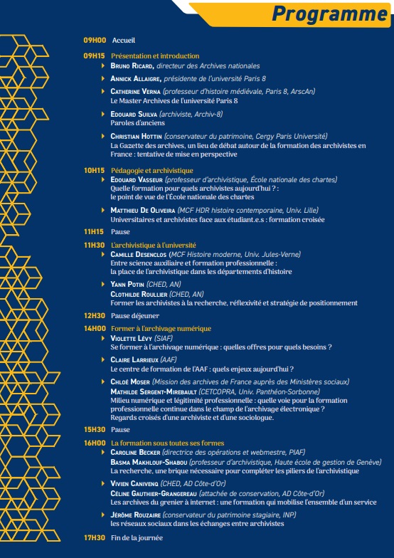 Mardi 27 juin 2023, journée d'études sur le métier d'archiviste, avec la participation de Céline Gauthier Grangereau (responsable de l'équipe d'accueil) et Vivien Canivenq (chargé d'études documentaires) aux Archives départementales de la Côte-d'Or.