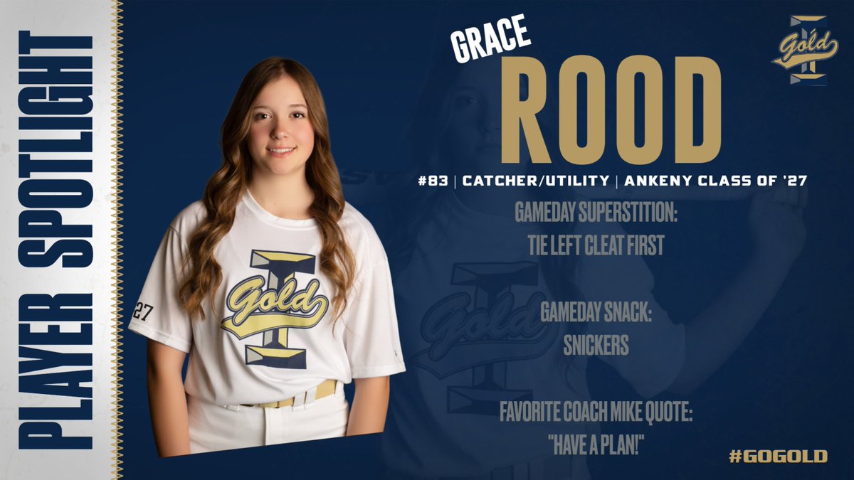 Iowa Gold Mathews Player Spotlight of the week, Grace Rood!
#playerspotlight
#gogold