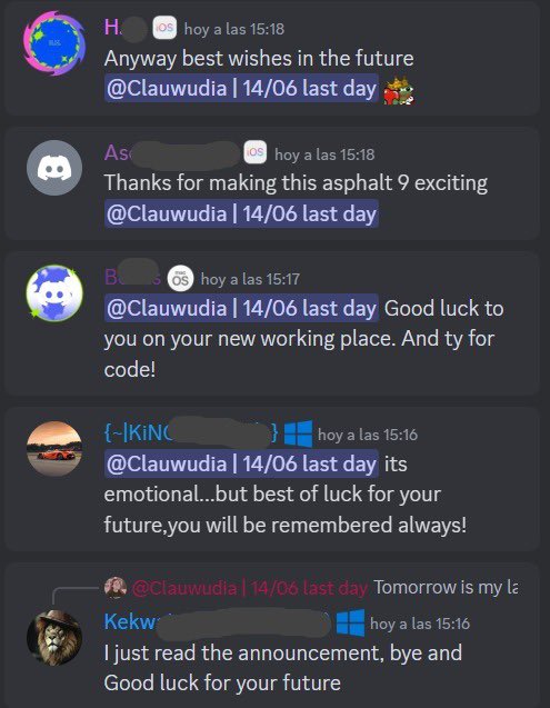 claudiaponsp's tweet photo. Ayer fue mi último día como GCM en @asphalt y la despedida con la comunidad de Discord fue muy emotiva 🥺❤️ https://t.co/0OhhR6wjl5