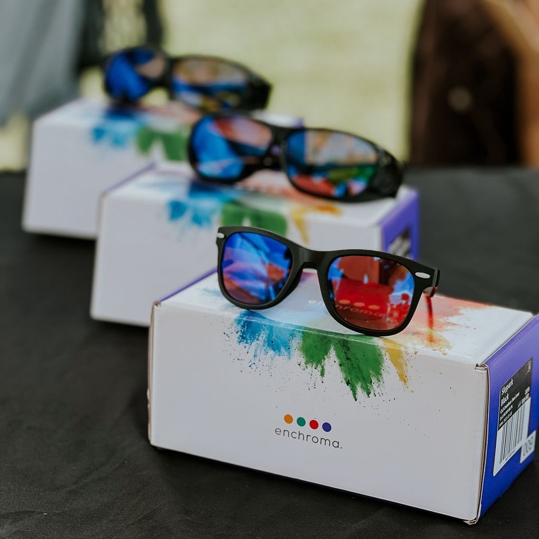 Discover the colours of Mission like never before with EnChroma glasses! 🕶️⁠ Loan Enchroma glasses for free in their Visitor Centre 🌈⁠ ⁠@TourismMission #tourismmission #ilovemission #missionbc #enchroma #accessibility #colorblind #colorblindglasses