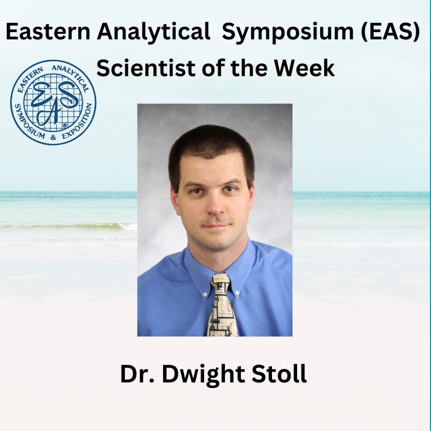 EASorg's tweet photo. Check out this week's #Scientistoftheweek, Dr. Dwight Stoll @gustavus Adolphus College in St. Peter, MN.
#EAS2023 #Betterlife #BeachEAS #2DLC #separation #chromatography https://t.co/3OSz1KDkkW