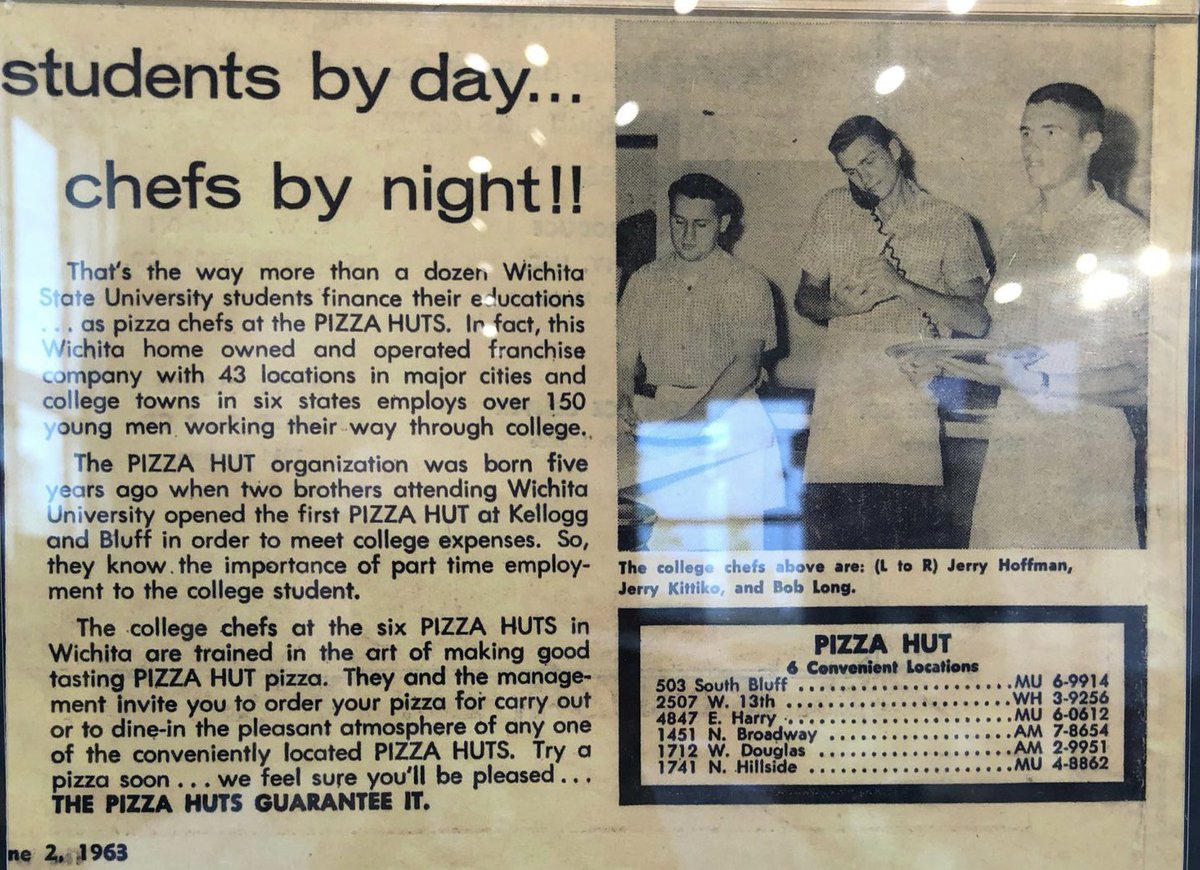 Pizza Hut got started on this day in 1958. It was founded by two brothers in Kansas. They were