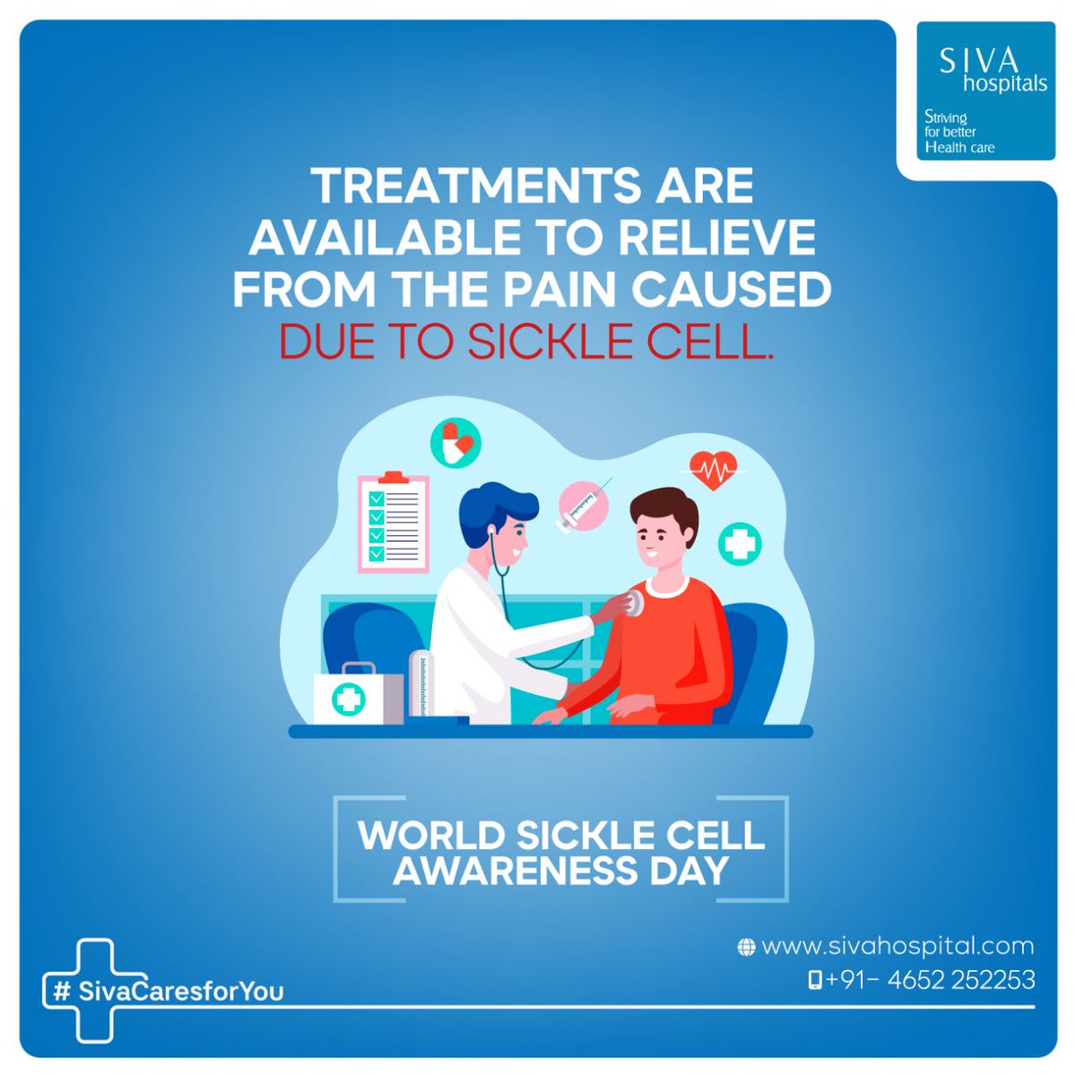 'In awareness lies true protection'!

#sivahospital #healthylife #besttreatment #surgerysuccess #wellbeing #hospitality #healthylifestyle #worldsicklecellawarenessday