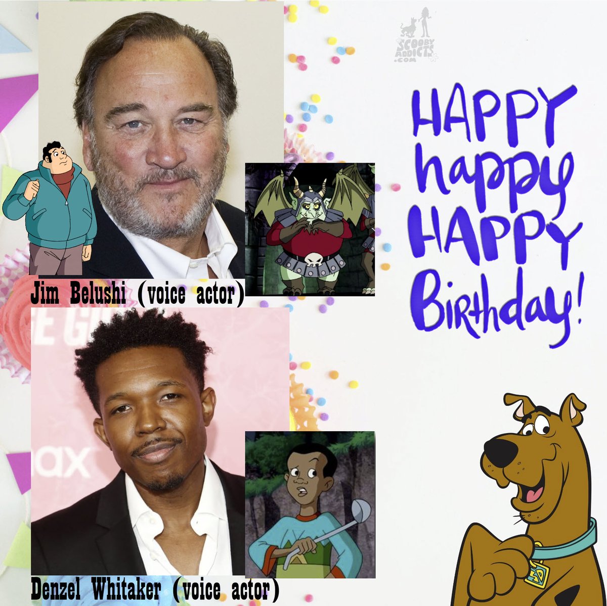 June 15 - #scoobydoohistory 

🎈HAPPY BIRTHDAY🎈

Jim Belushi
Denzel Whitaker

#ScoobyDoo

scoobyaddicts.com
