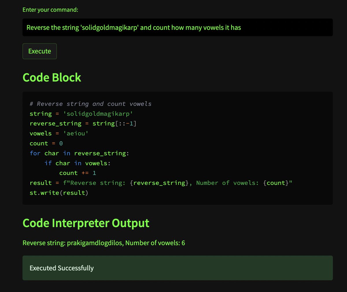 itsandrewgao's tweet image. when openai is taking too long to give you access to #CodeInterpreter so you make your own.