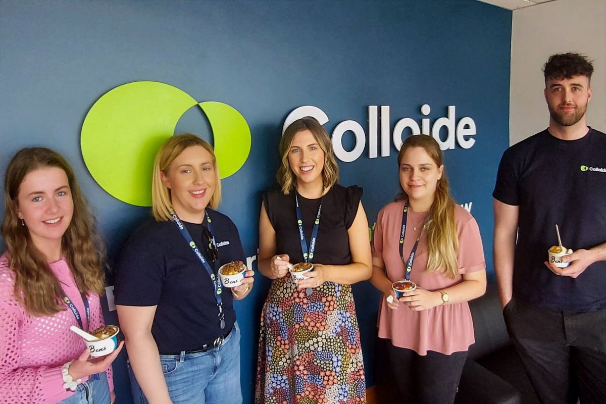 Colloide's tweet photo. Lunch and Learn with #TeamColloide ๐ Today, we heard captivating presentations from Stacey Drennan, Grace King, and Paddy McGuinness on #sustainability. Our mission is to create a greener, brighter future. ๐๐ We enjoyed a BBQ lunch and a surprise visit from Bens Ice Cream. https://t.co/b0x1N07BzV