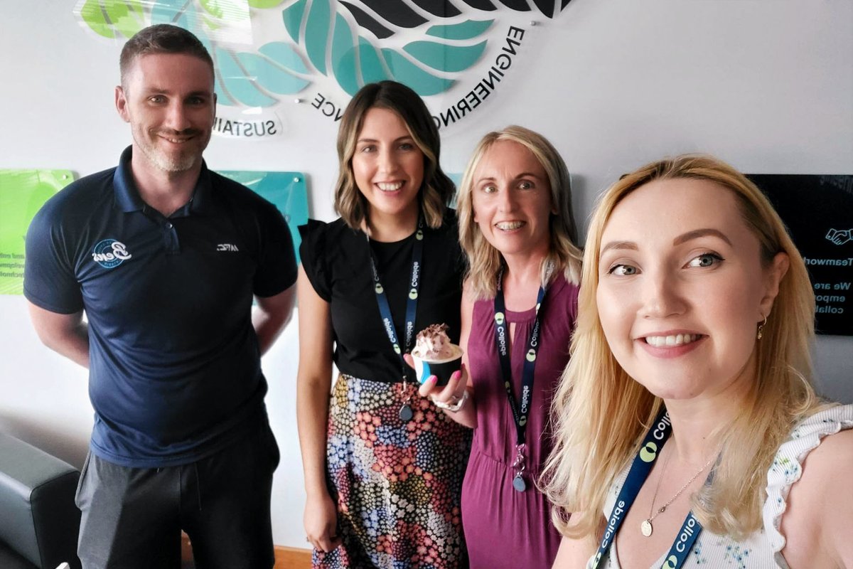 Colloide's tweet photo. Lunch and Learn with #TeamColloide ๐ Today, we heard captivating presentations from Stacey Drennan, Grace King, and Paddy McGuinness on #sustainability. Our mission is to create a greener, brighter future. ๐๐ We enjoyed a BBQ lunch and a surprise visit from Bens Ice Cream. https://t.co/b0x1N07BzV