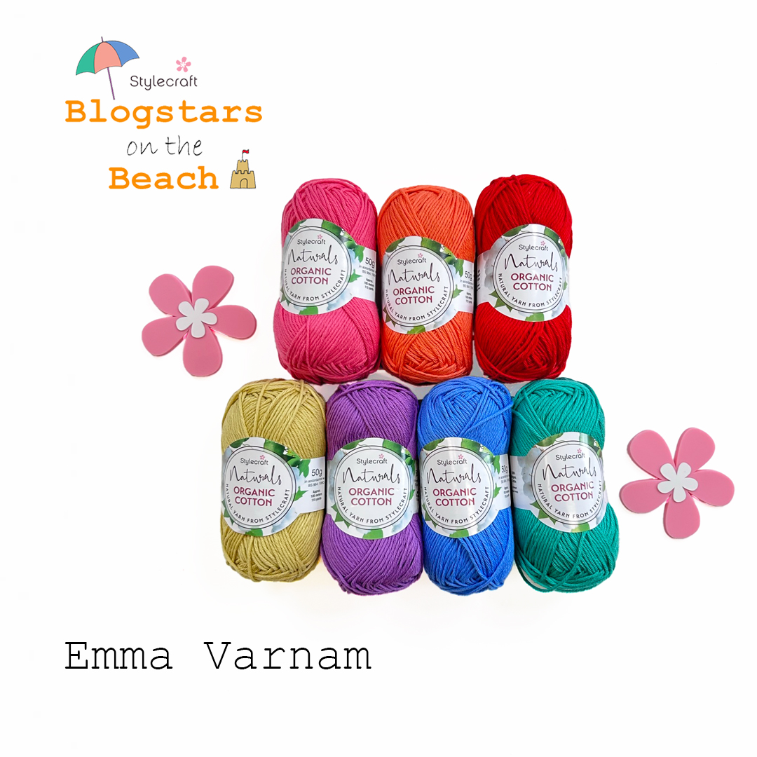 #BlogstarsontheBeach time. Emma Varnam's Granny Square Beach Bag in Organic Cotton is the perfect size to take your knitting or crochet project with you. Emma told us: “This fun looking bag has all the joyful appeal of boho chic.”
emmavarnam.co.uk/summer-is-made…