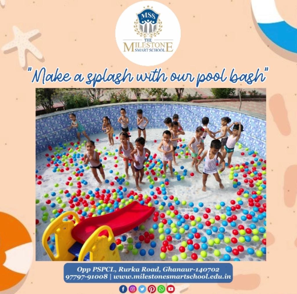 MilestoneGhana4's tweet image. “ Time is a pool to swim and dream and create in.” 
Nothing can be more refreshing than playing with cold water splashes along with the mates in this scorching heat. 
#Summer #SplashPool #WaterActivity
#BestSchoolNearMe #TheMilestoneSmartSchool #MSS #Ghanaur #Patiala #Punjab