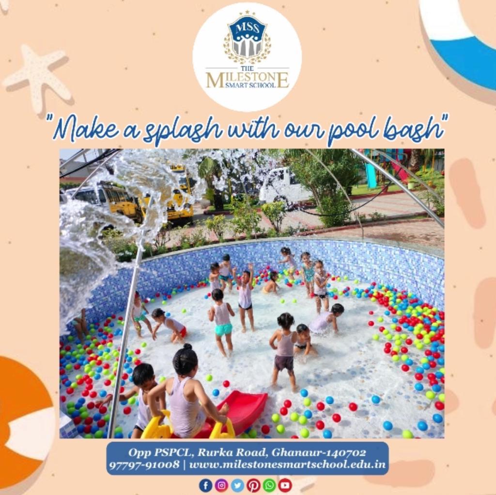 MilestoneGhana4's tweet image. “ Time is a pool to swim and dream and create in.” 
Nothing can be more refreshing than playing with cold water splashes along with the mates in this scorching heat. 
#Summer #SplashPool #WaterActivity
#BestSchoolNearMe #TheMilestoneSmartSchool #MSS #Ghanaur #Patiala #Punjab