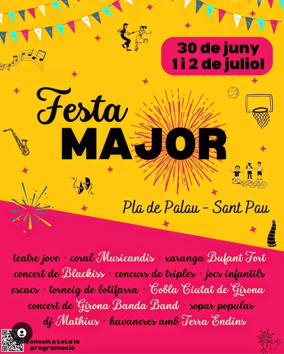 Torna la 𝐅𝐄𝐒𝐓𝐀 𝐌𝐀𝐉𝐎𝐑 🎉! 

El barri es vestirà de gala i s'omplirà d'activitats del 30 de juny al 2 de juliol. 

Prepareu-vos perquè els propers dies anirem desgranant tota la programació! 🥳

K aixequi la mà qui tingui ganes d Festa Major☝🏼! 

#barri #PladePalauSantPau