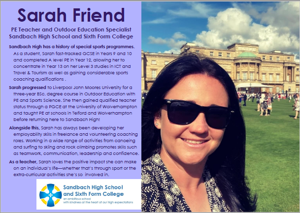 Our careers in sport series continues with an Alumni Inspiration poster of our very own Head of PE!😍@sandhighpe