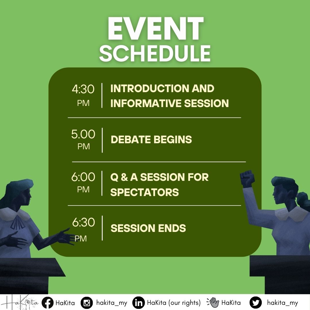 hakita_my's tweet photo. Join HaKita in our collaboration with BAC Debate Club for a thought-provoking friendly debate on "Choice and Consequence – Exploring Abortion" 

Come and listen to various opinions on the topic. Register via this link: https://t.co/kO1z7VpBI3

#HaKita #HumanRights #Empowerment https://t.co/0oYFhSReAf