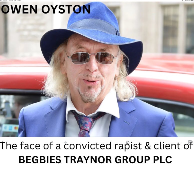 #TRUECRIMEDIARY

@BegbiesTrnGroup are the #JimmySavile of their rapacious profession

#PAULSTANLEY #moneylaundred for convicted #rapist #pedophile client #OWENOYSTON

#ifitsnotruesue @BfcDale @SteveReedMP @ICAEW @CroweUK @LSEplc @TheFCA @NCA_UK @UKSFO @premnsikka @insolvencygovuk