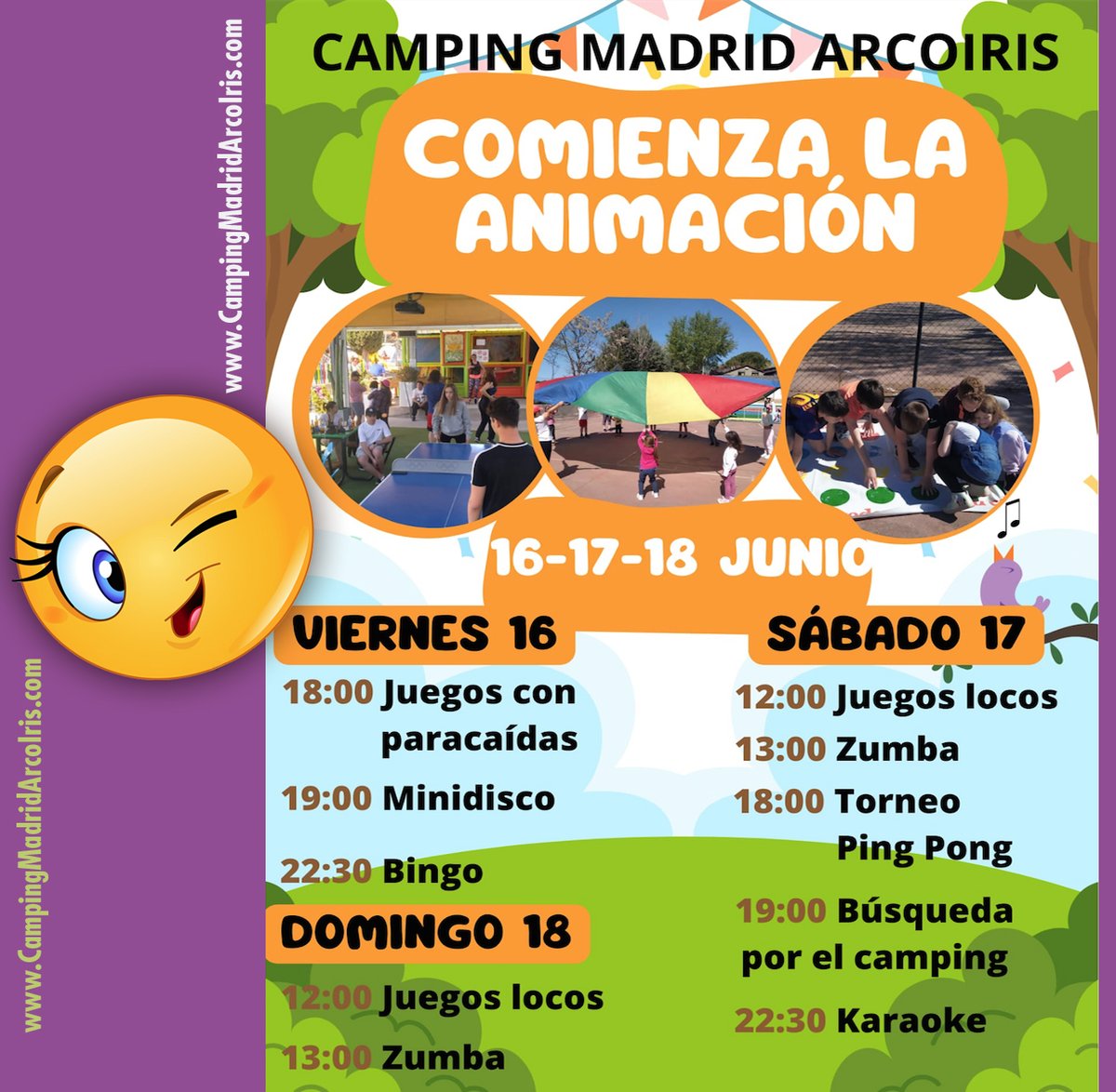 💦💦OPEN POOL 17 junio💦💦 y ANIMACIÓN
#OpenPool #escapadaMadrid #actividadesEnMadrid #Splash #Ecofriendly #PromociónVerano #bungalows #Suites #turismoMadrid #Madrid #Naturaleza #CampingMadrid #BusCampingMadrid #Animación @CampingMadridArcoIris
