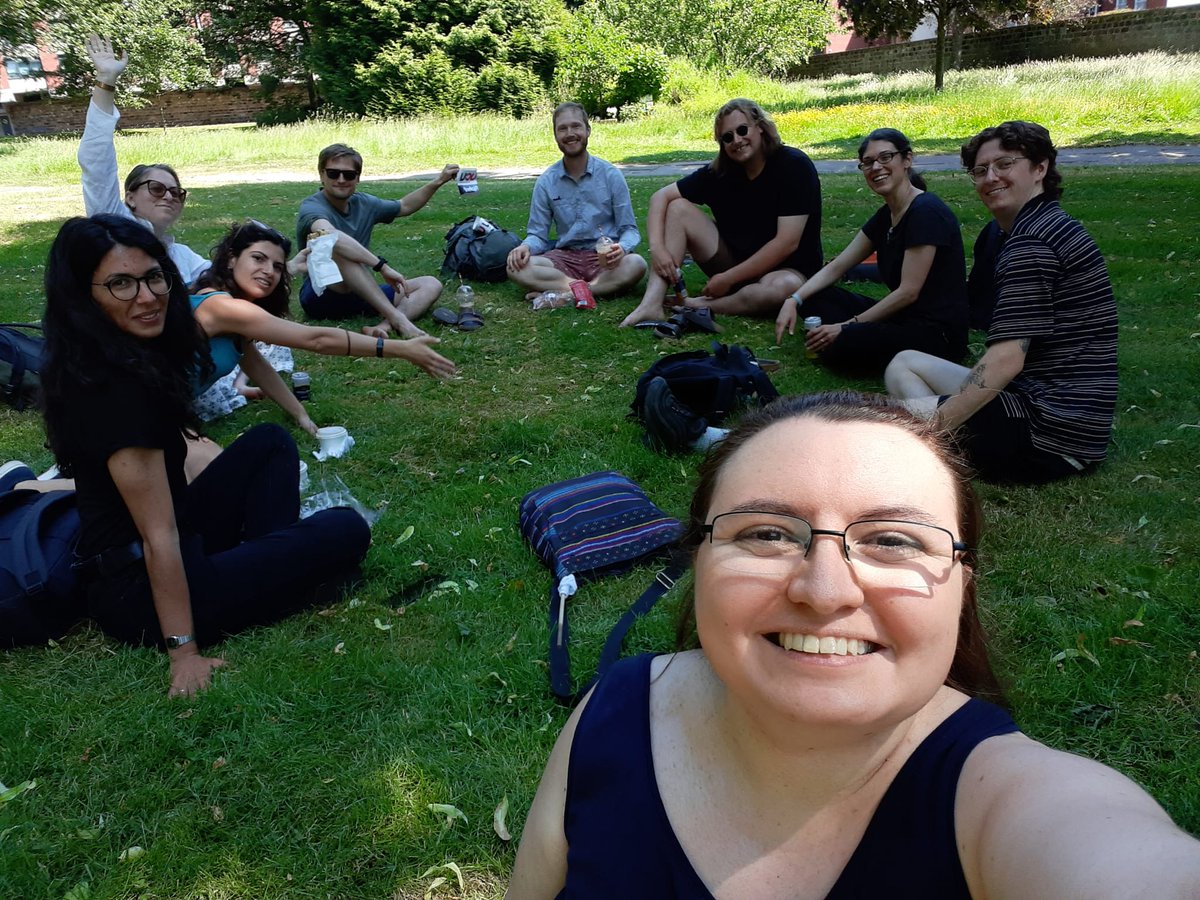 nat_tko's tweet photo. Just look at this fabulous bunch. My lovely colleagues after the picket @leedsucu Representing every stage of career from PhD to Prof. Teaching Fellows and Research Fellows. Permanent contracts and precarious. #WhyIStay #WhyWeFight #ucuRISING https://t.co/QeyBt2bPvX