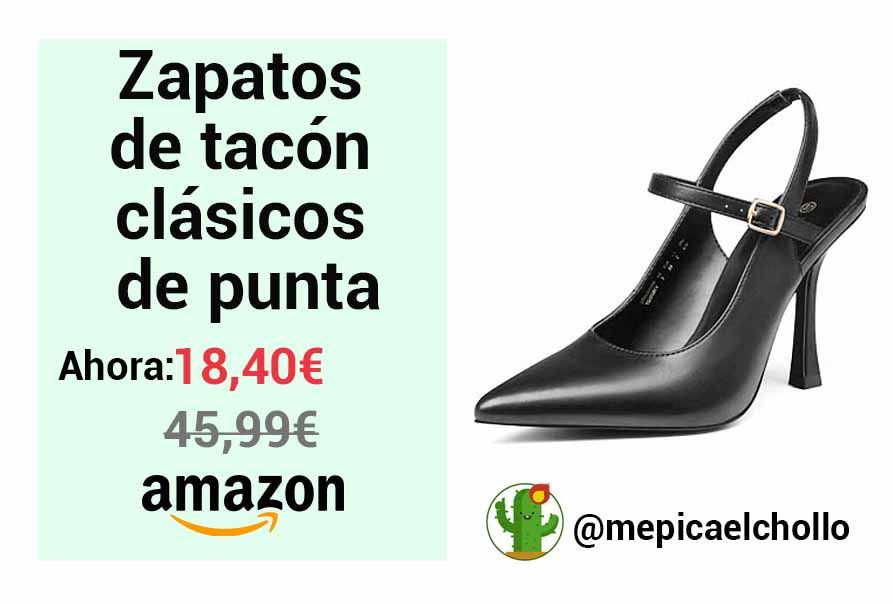 Zapatos de tacón clásicos de punta a 18,40€ en Amazon 
✅ Diseño clásico
✅ Perfecto para cualquier outfit
✅ Con punta afilada para una apariencia sofisticada
✅ Hebillas y tiras en la parte trasera
✅ Cierre de hebilla 
Link: mepicaelchollo.com/zapatos-tacon-…
