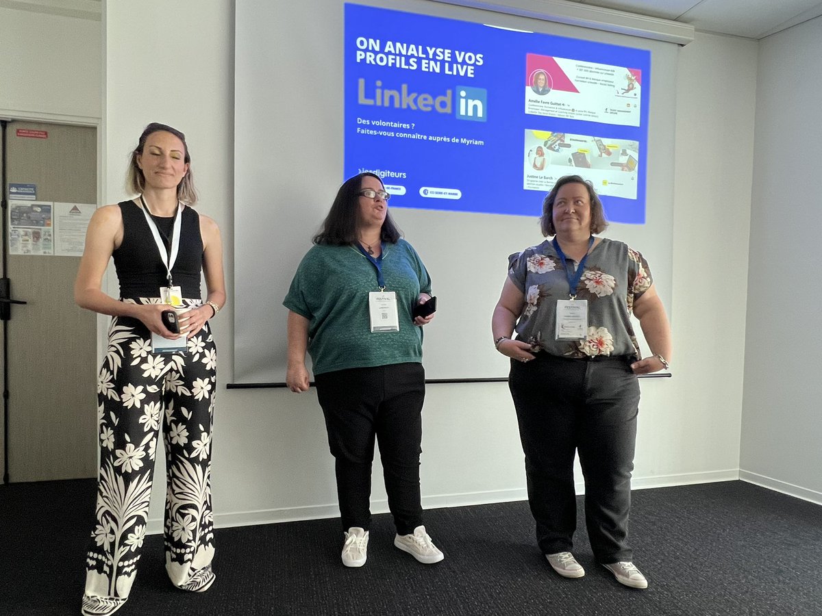 Atelier « on analyse vos profils en live » #LinkedInaddict avec <a href="/Amelie_Favre/">Amélie</a>