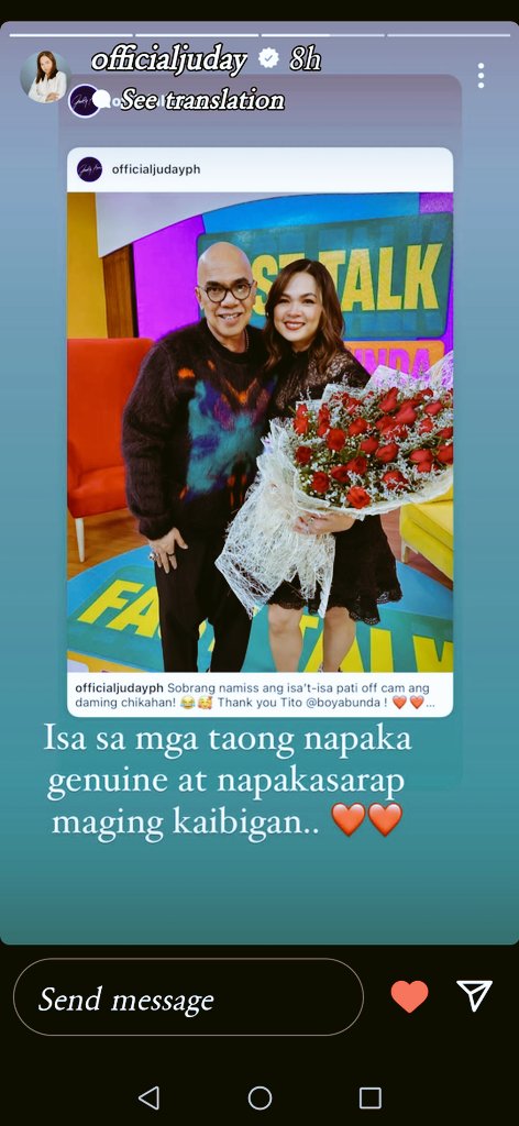 LovelyQueenJ1's tweet image. Super happy ang sarap sa mata yun makikita mo si QueenJuday kung paano e welcome at lahat ng staff ng (Fast Talk Show) grabe thank you po😱😍 #TitoboyAbunda
#JudyAnnSantos
#FastTalk