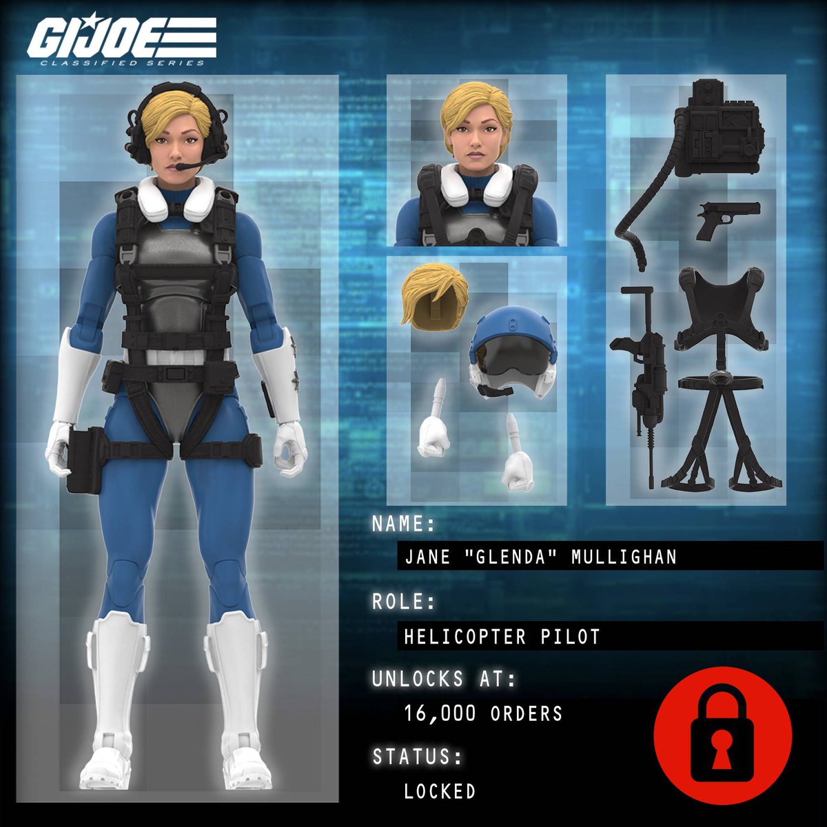 Hasbro G.I. Joe Classified 6” HasLab Tier 2: Jane “Glenda” Mullighan at 16,000 backers.