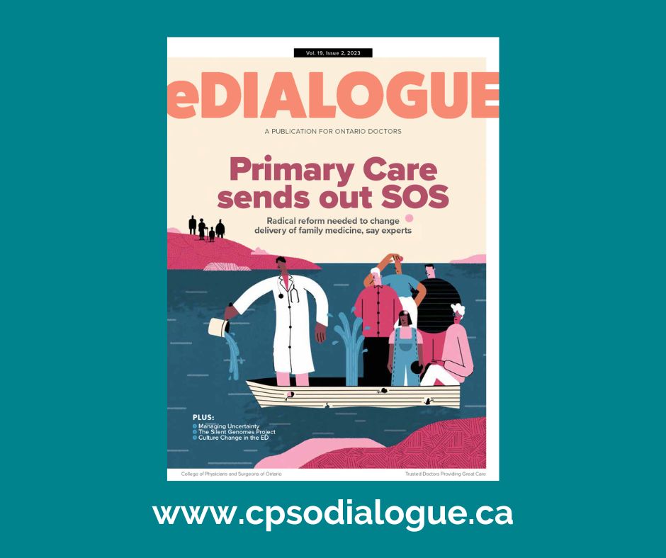 #CPSODialogue delves into an issue that’s on everyone’s mind – #PrimaryCare. Leading FPs talk about opportunities to make healthcare more accessible, equitable & efficient. The future of #FamilyMedicine, registration pathways, #IndigenousHealth + more: cpsodialogue.ca