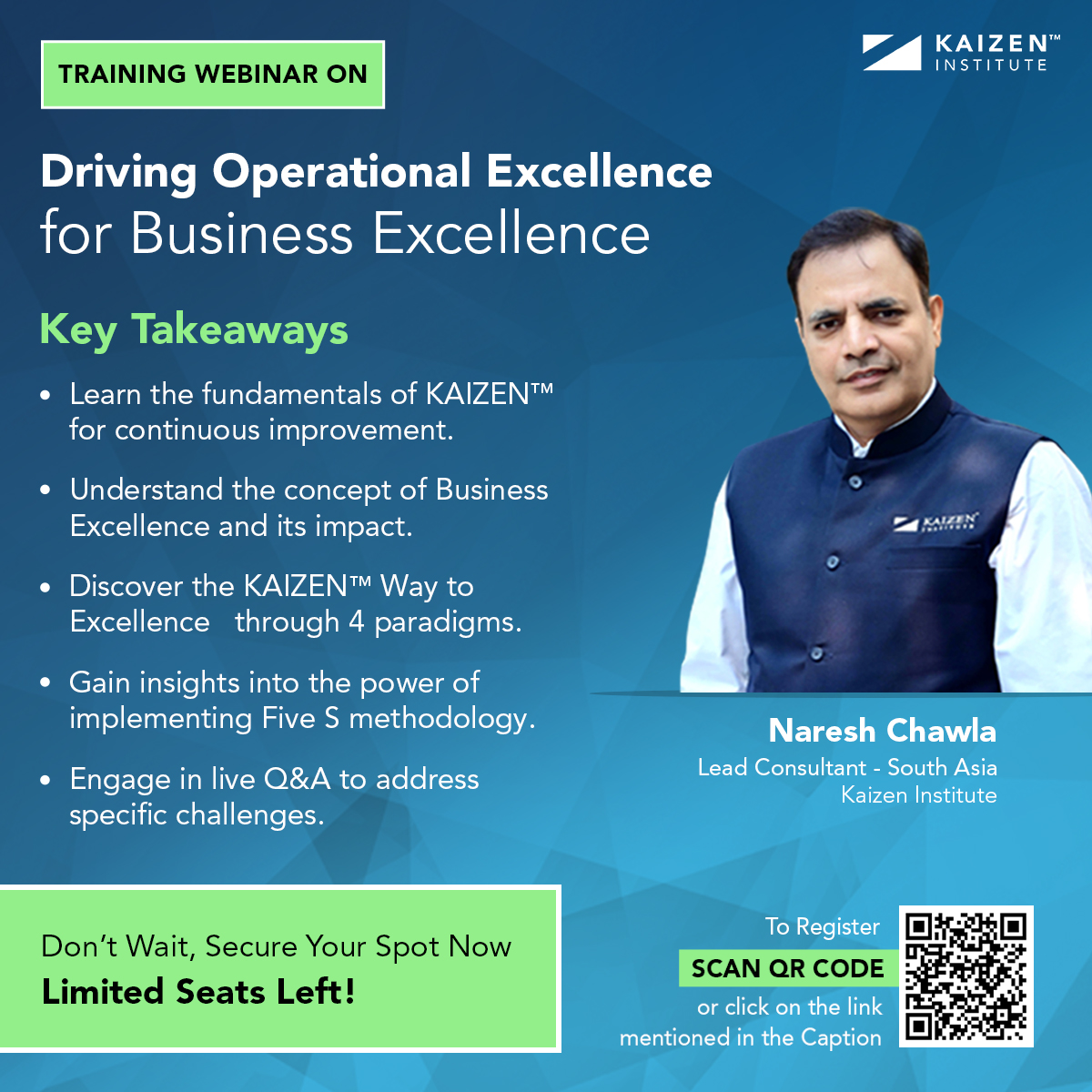 Driving Operational Excellence for Business Excellence 🌟
On June 26th, 2023, join us to uncover the secrets to continuous improvement, explore the path to Business Excellence.

Register Now: bit.ly/3CxIA6K

#KAIZEN™ #LEAN #OperationalExcellence #BusinessExcellence