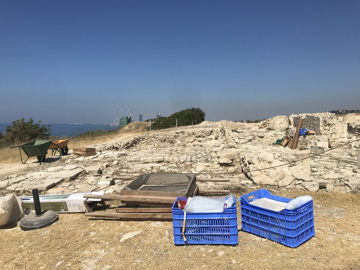 ArcheoMuse's tweet photo. First day of the excavation campaign at Amathus in Cyprus !  Step 1: Set up tents and bring in all tools ☑️ @journees_archeo #JEArcheo #JEA2023 #Cyprus #Amathus #Archaeology https://t.co/9SAXVQyaBS