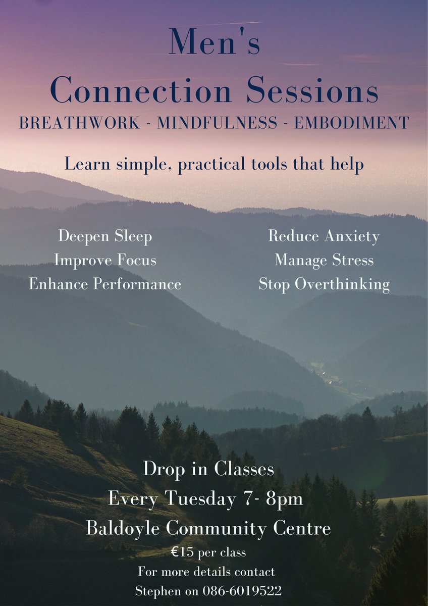 New men only class!!!

'Connection Sessions are an opportunity to take some time for yourself to develop simple, new  practices.

These classes are a safe, inclusive and supportive space for men of all ages looking to find more ease and joy in their lives.