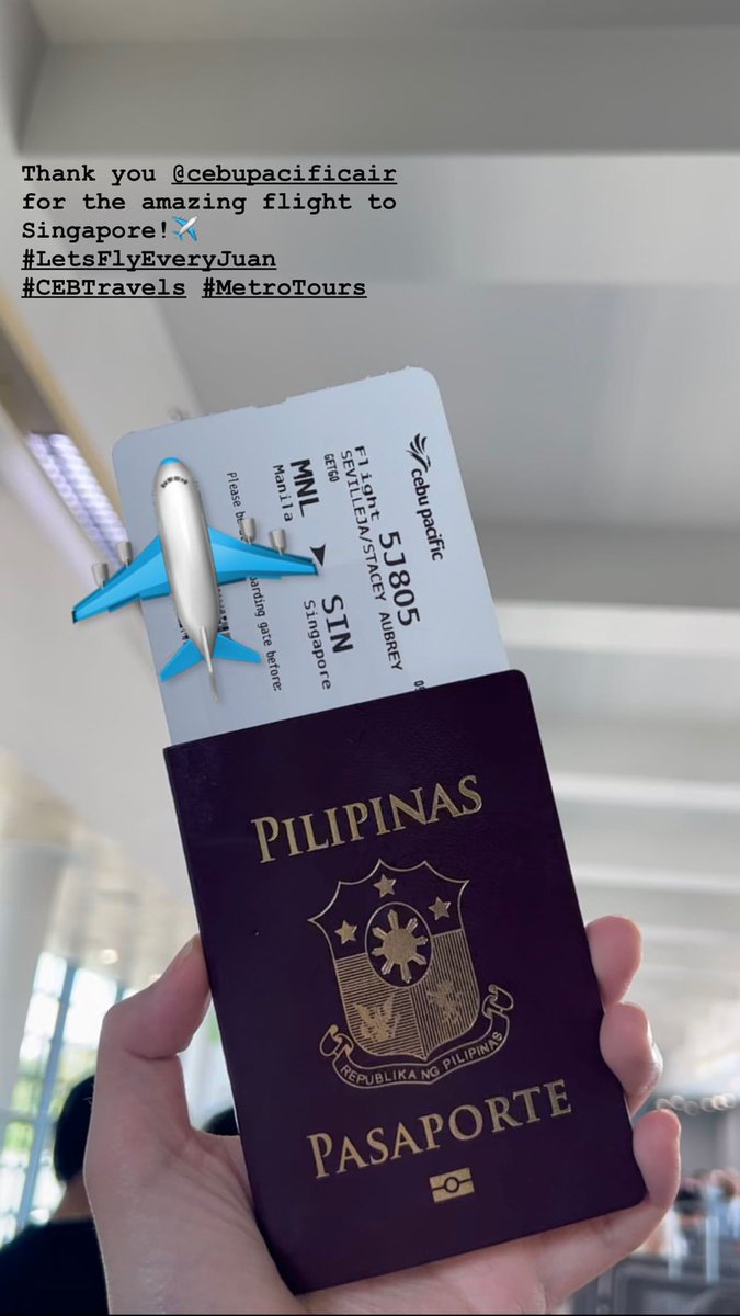 [06152023]
@bini_stacey's IG Story

'Thank you @.cebupacificair for the amazing flight to Singapore!✈️ #LetsFlyEveryJuan #CEBTravels #MetroTours'
 
#BINI #BINI_Stacey #StaceySevilleja