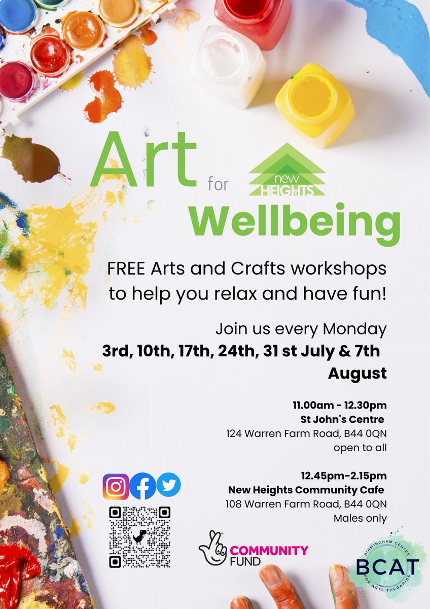 We have an exciting opportunity for you to do some Arts and Crafts for free with BCAT. All are welcome, we look forward to seeing you!