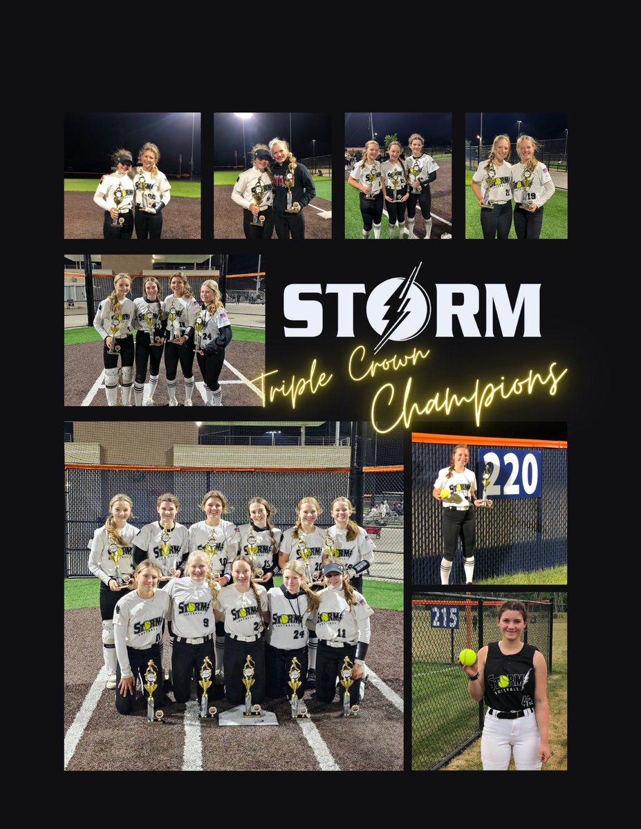 After a difficult schedule, 5-hour rain delay, a cold/windy Sunday & multiple injuries the @StormSoftballWI prevailed. We outscored our opponents 31 to 13 at the @PerfectGameIL @triplecrownspts opener. 

These girls showed #mentaltoughness to take home this championship!