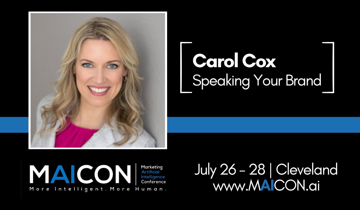 💡 Join @CarolMorganCox, Founder &amp; CEO of Speaking Your Brand, at #MAICON23. Be ready to transform your marketing game! MAICON.ai