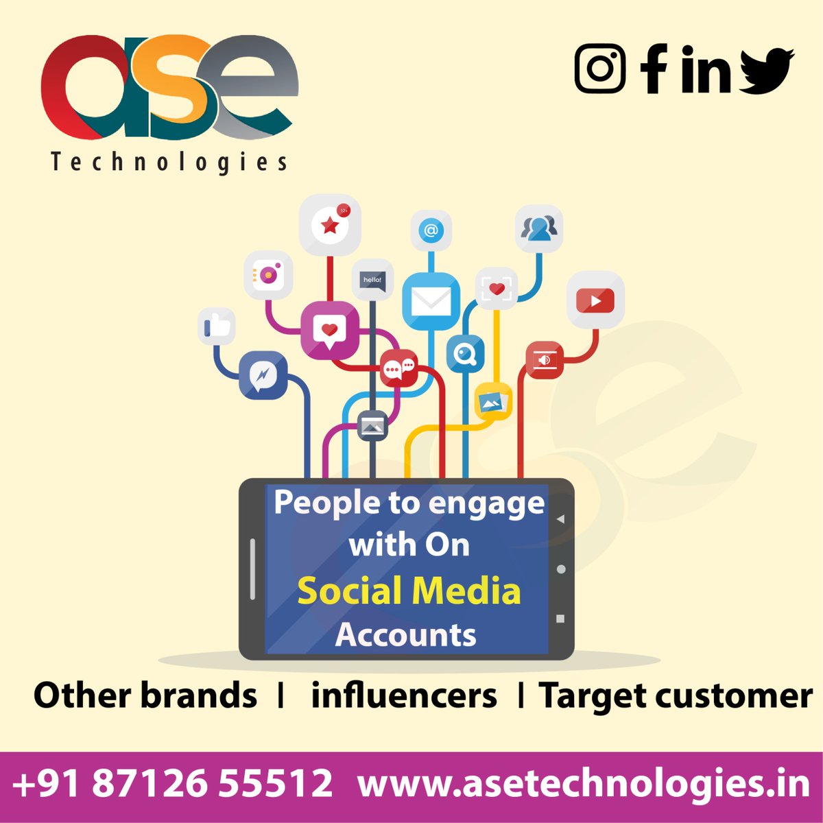 AseTechnologies's tweet photo. Are you looking for #creativeways to engage with accounts on #socialmedia? Explore our tips on how to get the most out of your interactions and #grow your #following.
CALL US:+918712655512
VISIT US: https://t.co/cUkZzRRPii
#asetechnologies #socialmediamarketingservices
#hashtag https://t.co/6J9HGzNBpi
